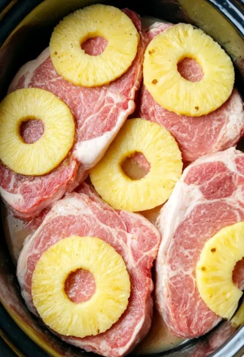 4ingredient Slow Cooker Pineapple Pork Chops