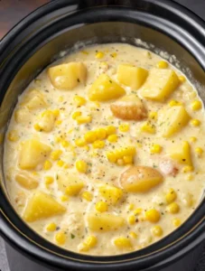 5-Ingredient Slow Cooker Corn and Potato Chowder