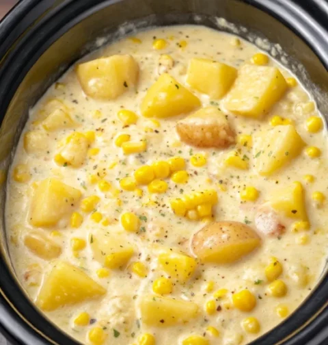 5ingredient Slow Cooker Corn Potato Chowder