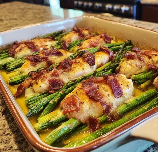Asparagus Bacon Chicken Potato Casserole