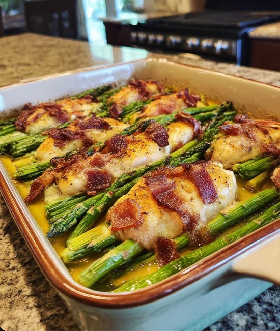 Asparagus & Bacon Chicken Potato Casserole