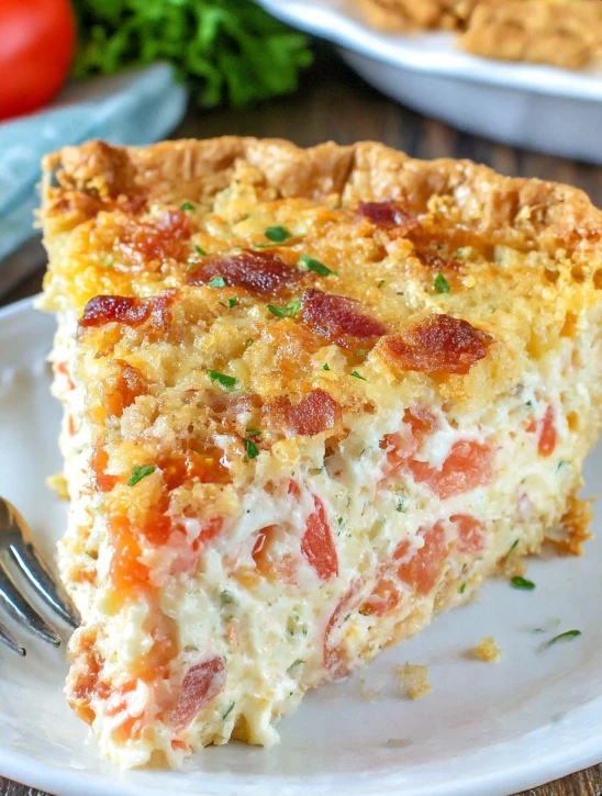 Bacon Onion Tomato Pie