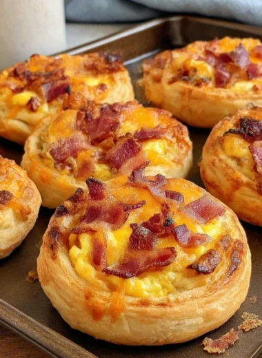 Baked Bacon Egg Cheese Pinwheels