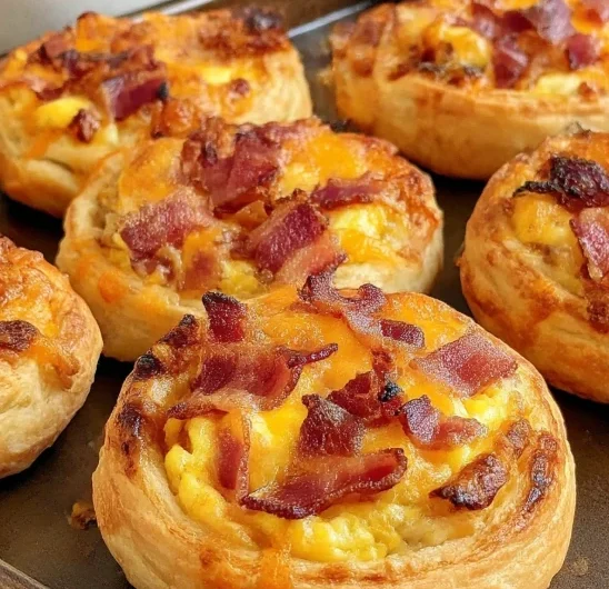 Baked Bacon Egg Cheese Pinwheels