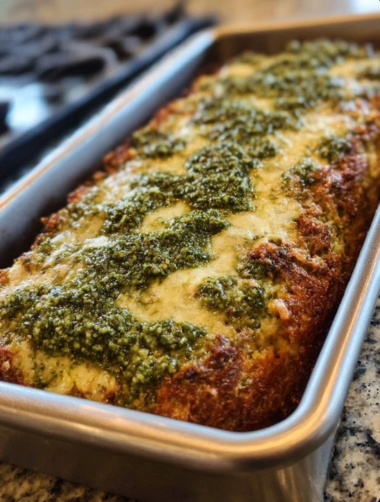 Baked Pesto Chicken Meatloaf