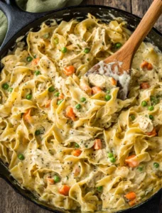 Chicken Pot Pie Noodle Skillet