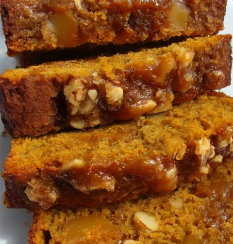 Cinnamon Nut Filled Pumpkin Apple Bread