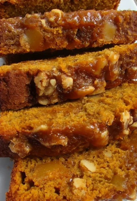 Cinnamon Nut Filled Pumpkin Apple Bread