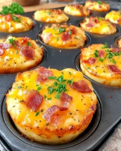 Low Carb Egg Bacon and Cheese Bites