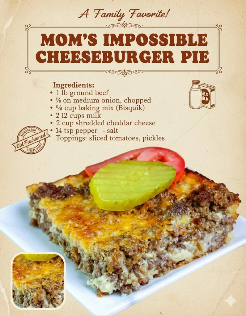 Moms Impossible Cheeseburger Pie