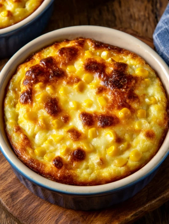 Ovenbaked 4ingredient Corn Cheese Pudding