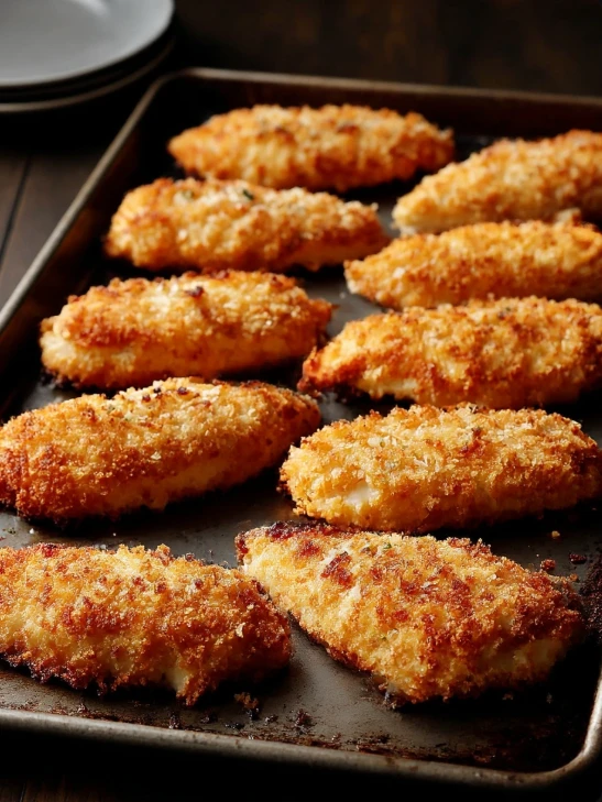 Oven-Baked Crispy Breaded Chicken Fillets