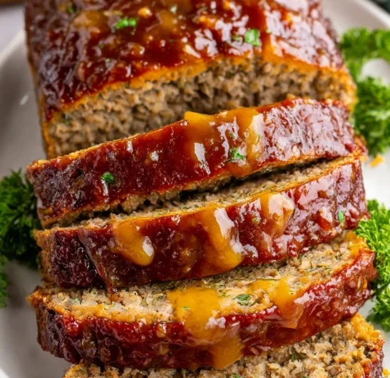 Savory Pork Beef Meatloaf Honey Mustard Glaze