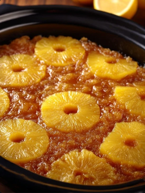 Slow Cooker 3ingredient Pineapple Upsidedown Cake