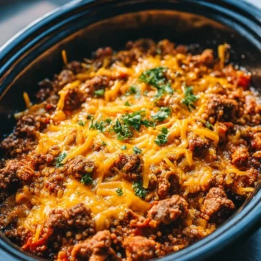 Slow Cooker 4ingredient Taco Casserole