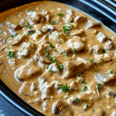 Slow Cooker 4ingredient Beef Stroganoff Pasta