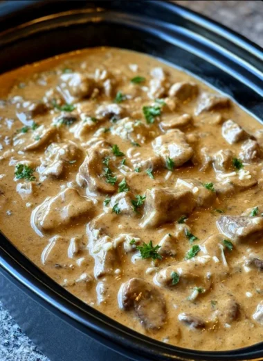 Slow Cooker 4ingredient Beef Stroganoff Pasta