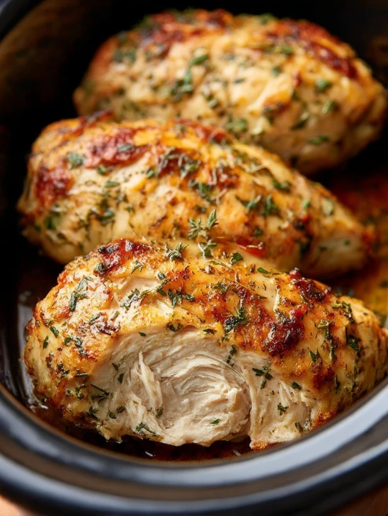 Slow Cooker 4-Ingredient Parmesan Chicken