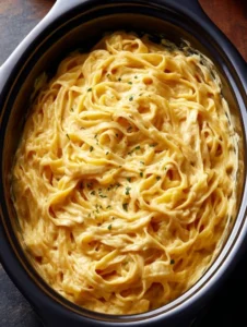 Slow Cooker 5-Ingredient Creamy Holiday Fettuccine