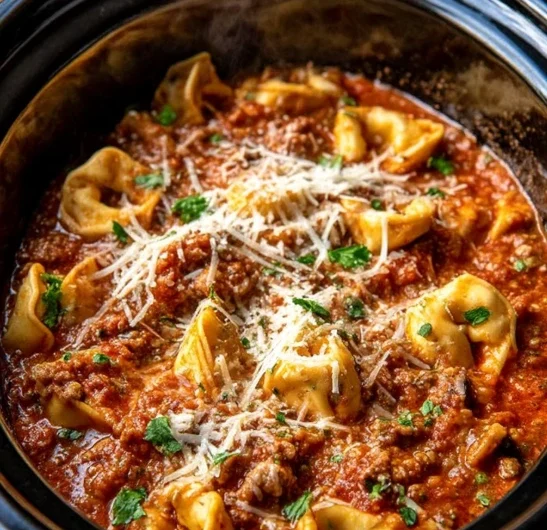 Slow Cooker 5ingredient Sausage Tortellini Soup