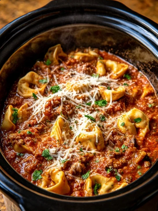 Slow Cooker 5-Ingredient Sausage Tortellini Soup