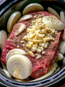Slow Cooker 5-Ingredient Beef & Onion Pot Roast
