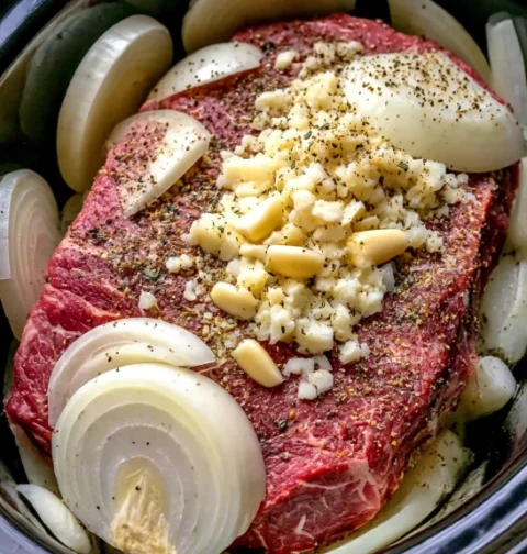Slow Cooker 5ingredient Beef Onion Pot Roast