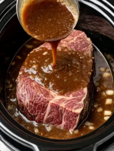 Slow Cooker Beef Roast with Brown Gravy