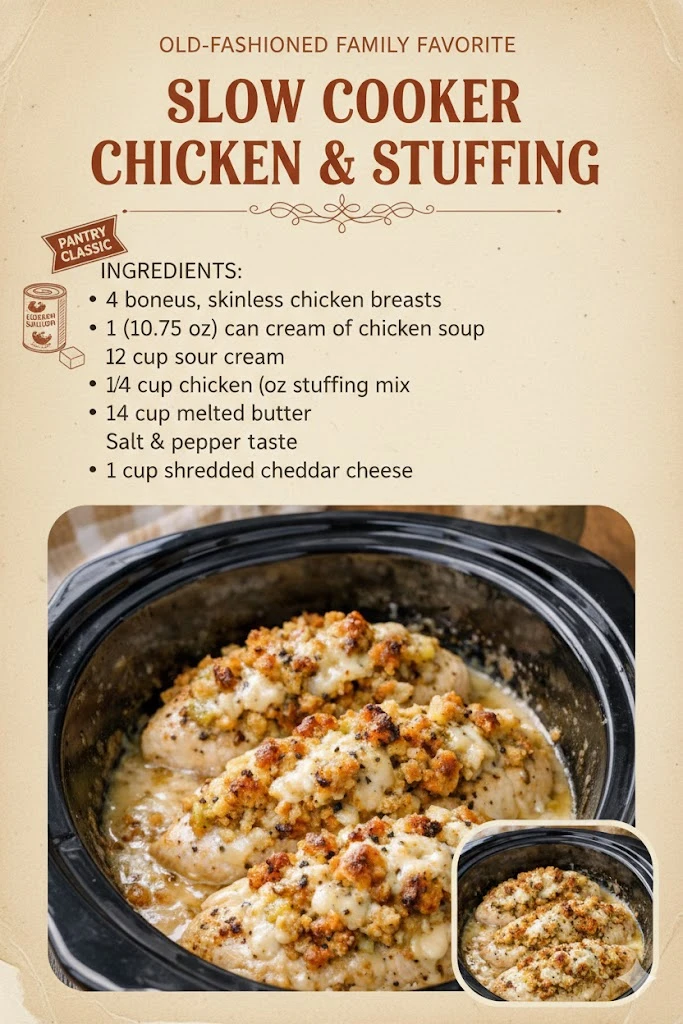 Slow Cooker Chicken & Stuffing