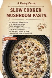 Slow Cooker Creamy Mushroom Pasta