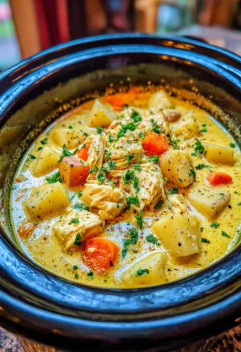 Slow Cooker Creamy Chicken Potato Chowder