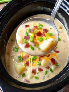 Slow Cooker Loaded Potato Soup (with Diced Potatoes)