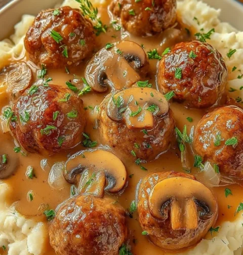 Slow Cooker Salisbury Steak Meatballs