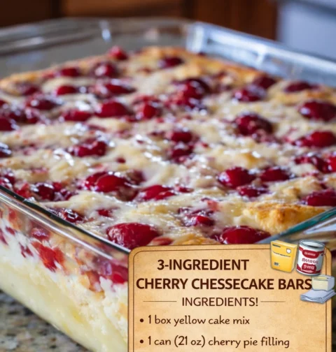 3ingredient Cherry Cheesecake Bars
