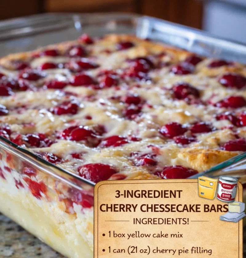 3ingredient Cherry Cheesecake Bars