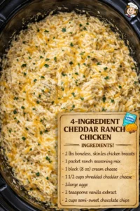 4-Ingredient Cheddar Ranch Chicken