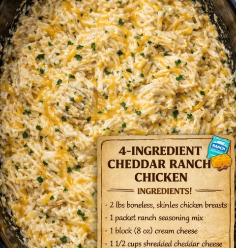4ingredient Cheddar Ranch Chicken