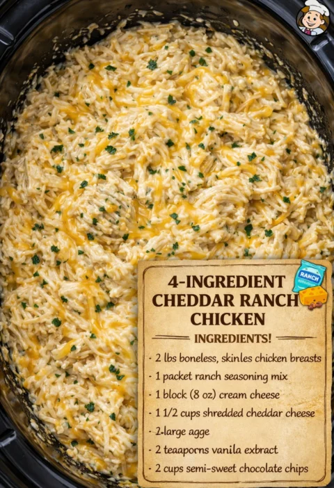 4ingredient Cheddar Ranch Chicken