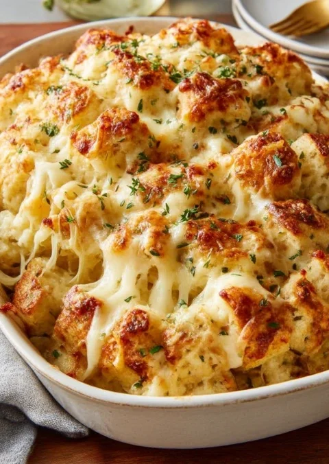 4ingredient Cheesy Pullapart Potluck Casserole