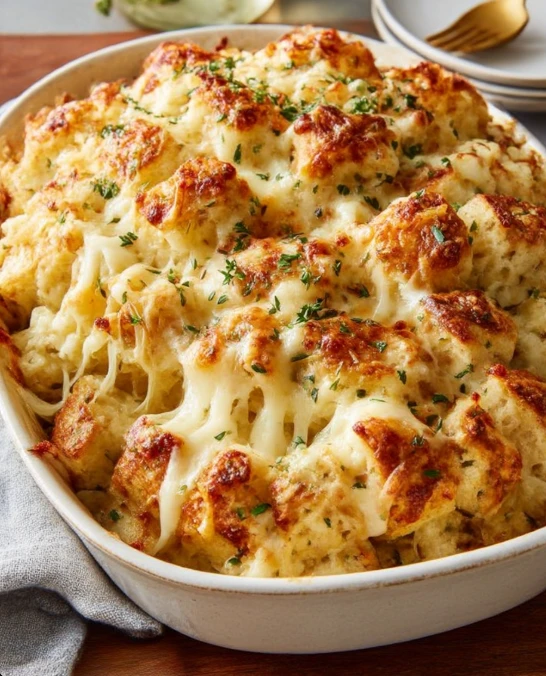 4ingredient Cheesy Pullapart Potluck Casserole