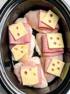 5-Ingredient Slow Cooker Chicken Cordon Bleu Bowtie Pasta