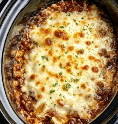 5ingredient Slow Cooker French Onion Chicken