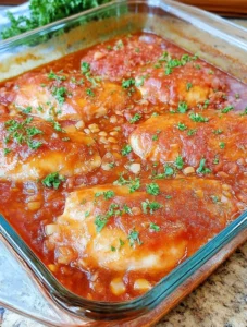 baked beans and pork chops