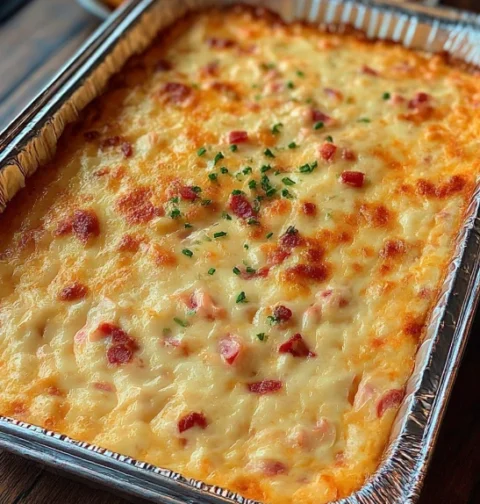 Baked Pimento Cheese Dip Tin Foil Tray