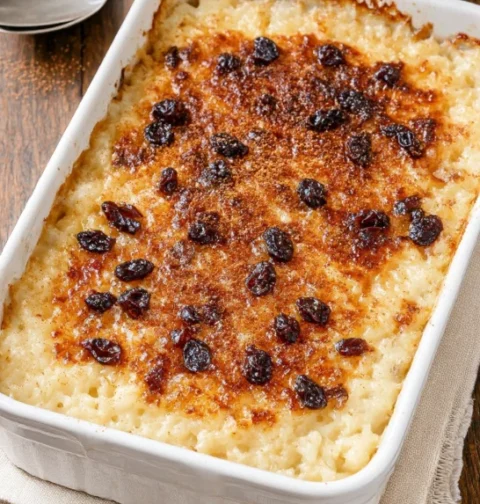 Cozy Baked Rice Pudding Casserole Dish