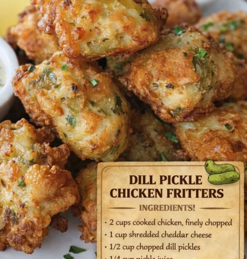 Dill Pickle Chicken Fritters