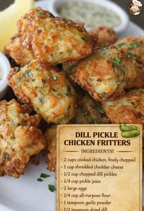 Dill Pickle Chicken Fritters