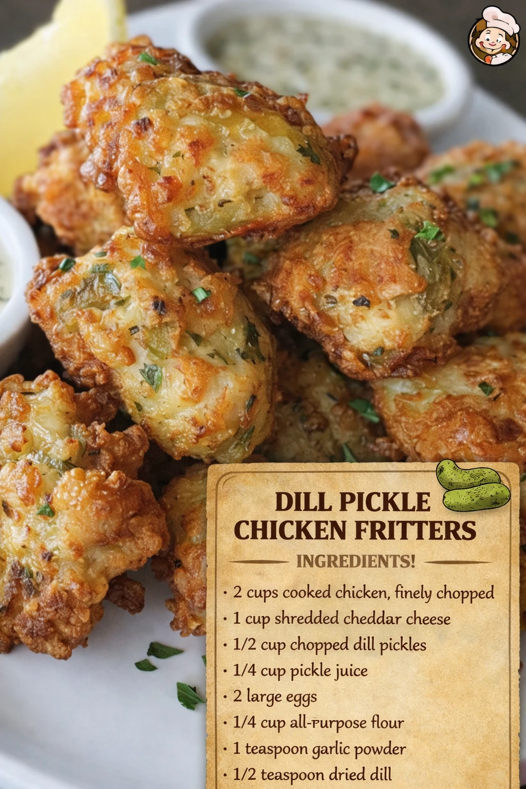 Dill Pickle Chicken Fritters