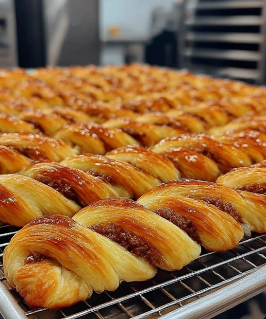 Goldenbrown Beef Herb Pastry Twists