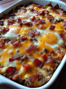 Low-Carb Bacon Cheeseburger Casserole